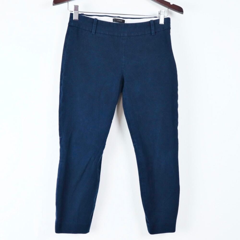 J Crew Size 4 Petite Minnie Pants Stretch Twill Cigarette Navy Blue